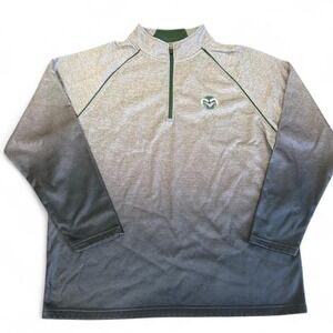 Colosseum Mens XL Gray & Green 1/4 Zip Pullover Sweatshirt